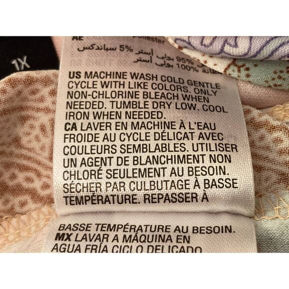 I.N.C. Sleeveless Asymmetrical Hem Blouson Dress Size 1X Paisley Labyrinth NWT - Picture 7 of 8